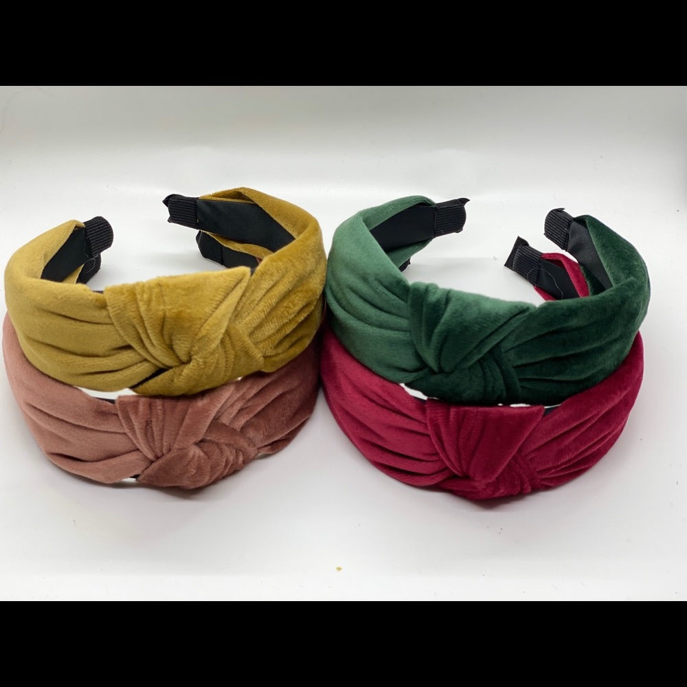 Velvet knot headbands set of 4